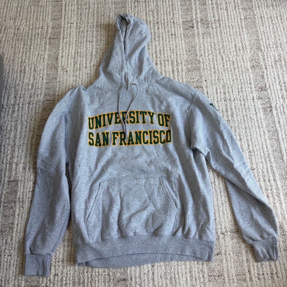 University of San Francisco USF Dons Hoodie Gray Heather Pullover Sweatshirt